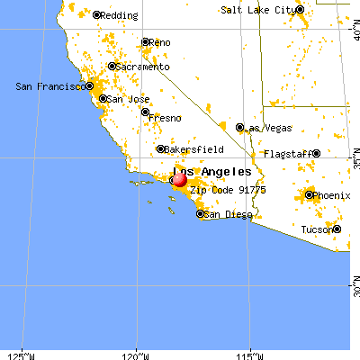 East San Gabriel, CA (91775) map from a distance