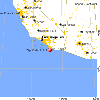 Chula Vista, CA (91911) map from a distance