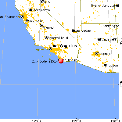 Chula Vista, CA (91914) map from a distance