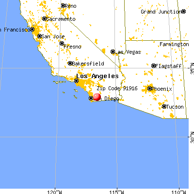 Descanso, CA (91916) map from a distance