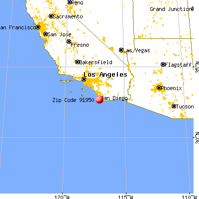 National City, CA (91950) map from a distance