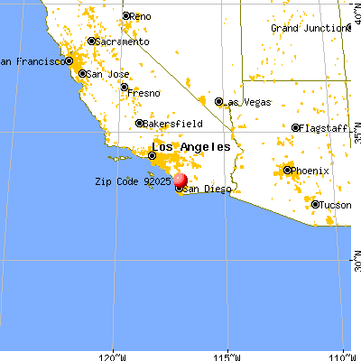 Escondido, CA (92025) map from a distance