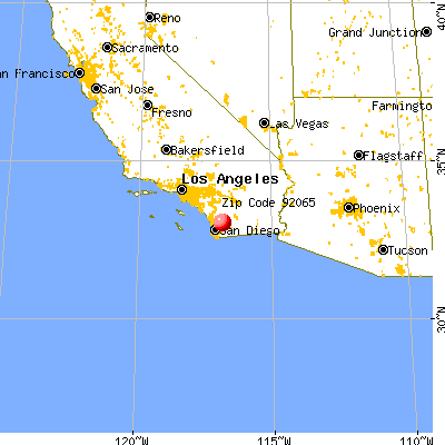 Ramona, CA (92065) map from a distance