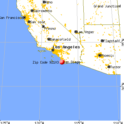 San Diego, CA (92103) map from a distance