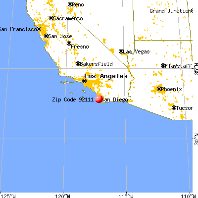 San Diego, CA (92111) map from a distance