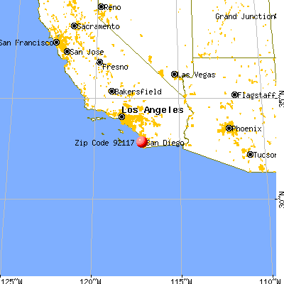 San Diego, CA (92117) map from a distance