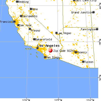 Indio, CA (92203) map from a distance