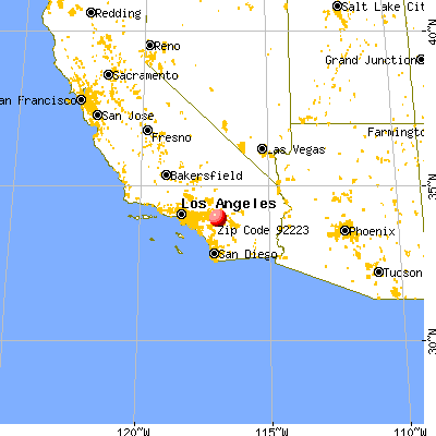 Beaumont, CA (92223) map from a distance