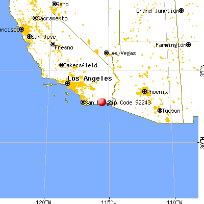 El Centro, CA (92243) map from a distance