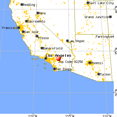 Morongo Valley, CA (92256) map from a distance