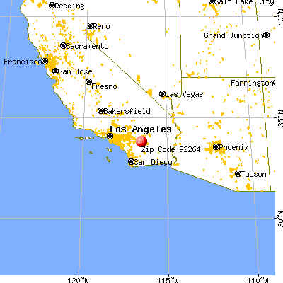 Palm Springs, CA (92264) map from a distance