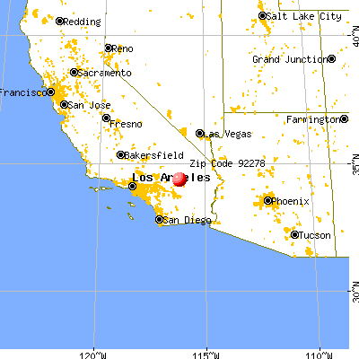 Twentynine Palms, CA (92278) map from a distance