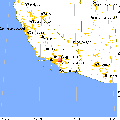 , CA (92318) map from a distance