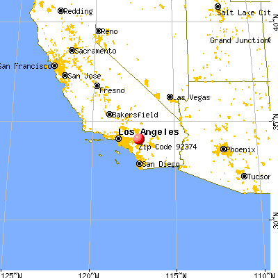 Redlands, CA (92374) map from a distance