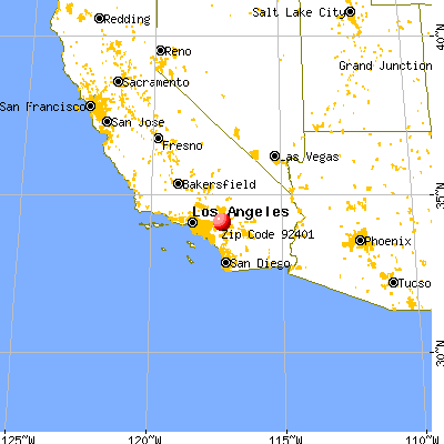 San Bernardino, CA (92401) map from a distance