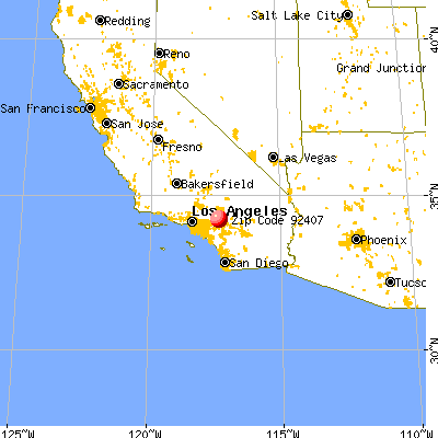 San Bernardino, CA (92407) map from a distance