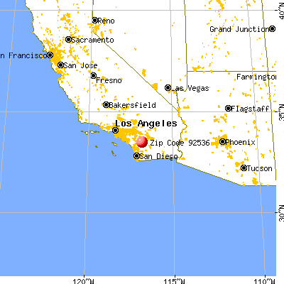 Aguanga, CA (92536) map from a distance