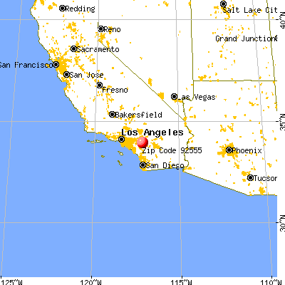 Moreno Valley, CA (92555) map from a distance