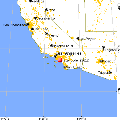 Irvine, CA (92612) map from a distance