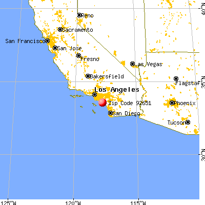 Laguna Beach, CA (92651) map from a distance