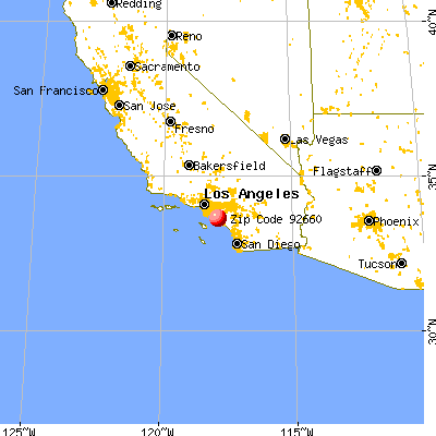 Newport Beach, CA (92660) map from a distance