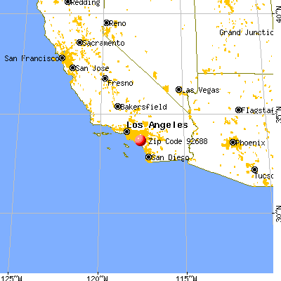 Rancho Santa Margarita, CA (92688) map from a distance
