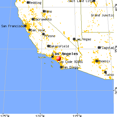 Corona, CA (92881) map from a distance