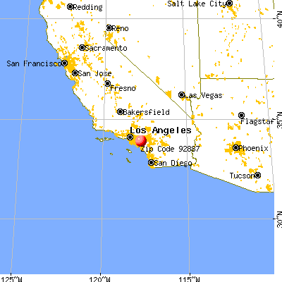 Yorba Linda, CA (92887) map from a distance