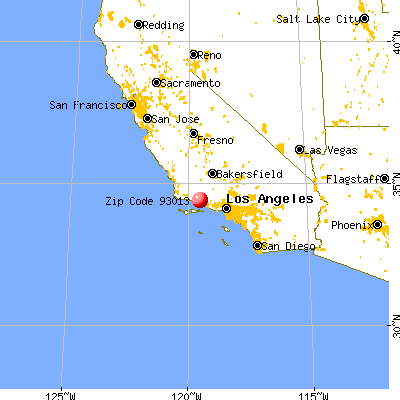 Toro Canyon, CA (93013) map from a distance