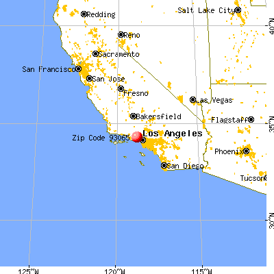 Simi Valley, CA (93065) map from a distance