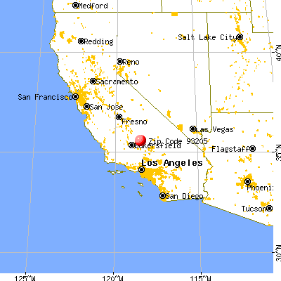 Bodfish, CA (93205) map from a distance