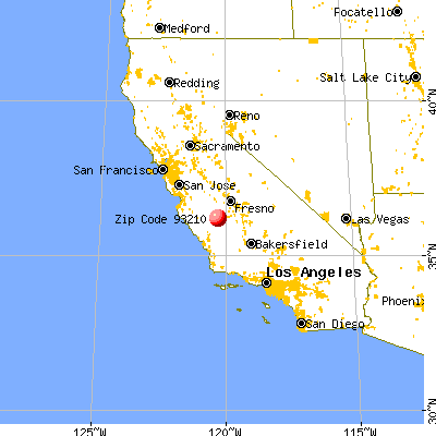 Coalinga, CA (93210) map from a distance