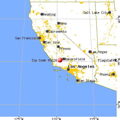 Derby Acres, CA (93224) map from a distance