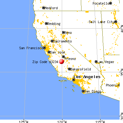 Huron, CA (93234) map from a distance