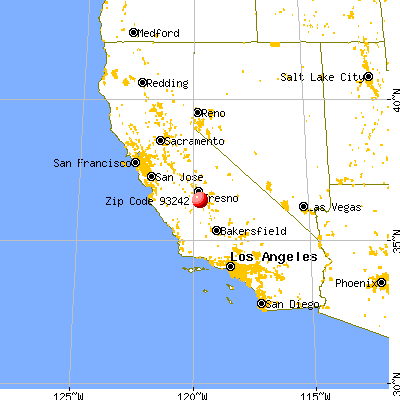 Laton, CA (93242) map from a distance