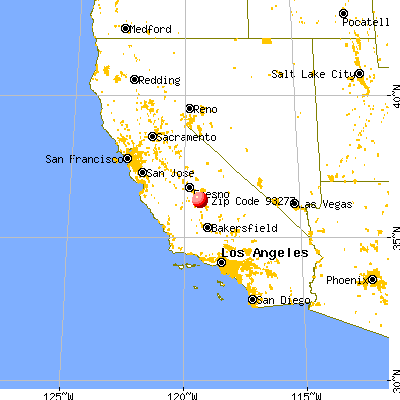 Visalia, CA (93277) map from a distance