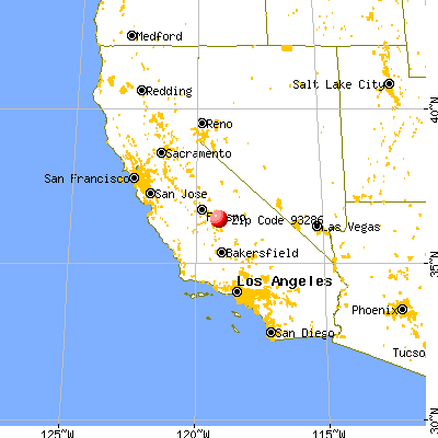Woodlake, CA (93286) map from a distance