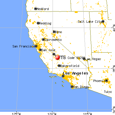 Visalia, CA (93292) map from a distance