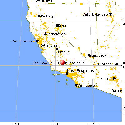 Bakersfield, CA (93304) map from a distance