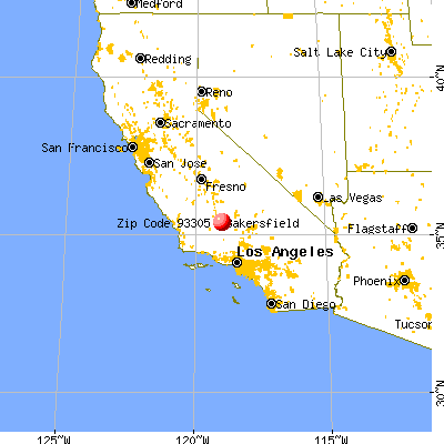 Bakersfield, CA (93305) map from a distance