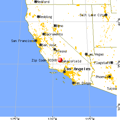 Oildale, CA (93308) map from a distance