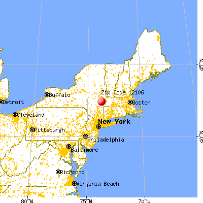 Kinderhook, NY (12106) map from a distance