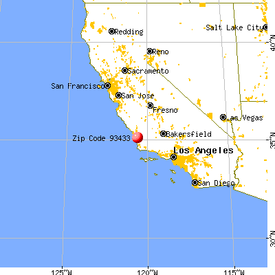 Grover Beach, CA (93433) map from a distance