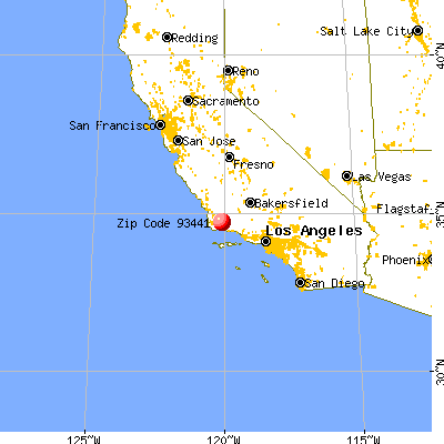 Los Olivos, CA (93441) map from a distance