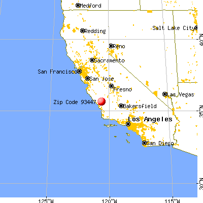 Paso Robles, CA (93447) map from a distance