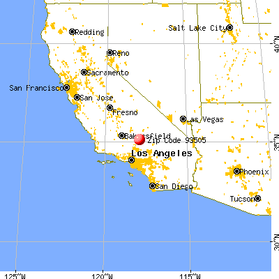California City, CA (93505) map from a distance