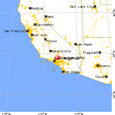 Sun Village, CA (93543) map from a distance