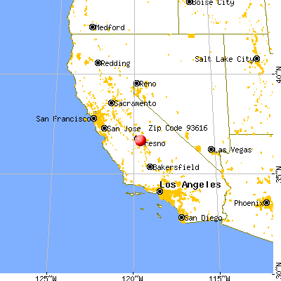 Del Rey, CA (93616) map from a distance