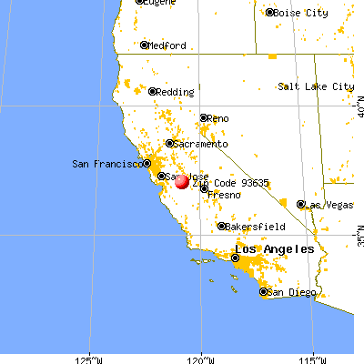 Los Banos, CA (93635) map from a distance