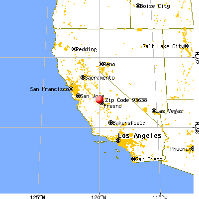 Madera Acres, CA (93638) map from a distance
